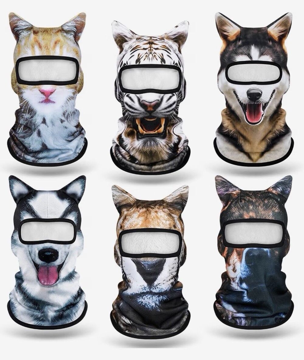 Set of 6 3D Cat Ski Masks - Halloween/Festival/Ski - New in Package